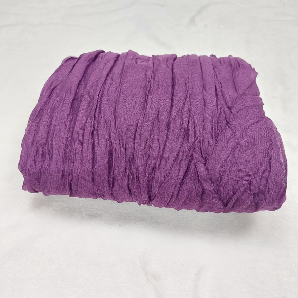 Accessories - LAURENA WOMENS PURPLE SHEER 100% POLYESTER CRINKLE SCARF 70×37